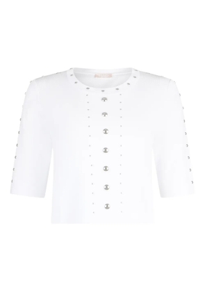 LIU JO studded knitted top - White