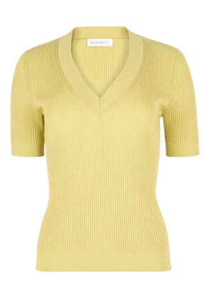 Nina Ricci v-neck knit top - Yellow