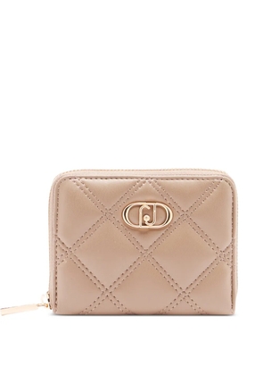 LIU JO monogram-plaque quilted wallet - Neutrals