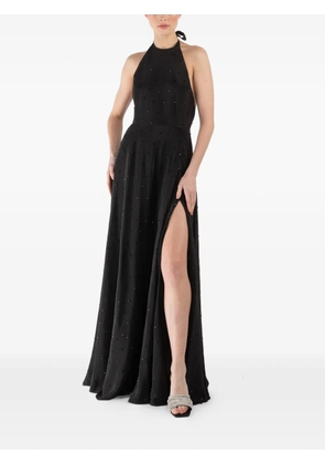 AZEEZA Rosa halterneck slit dress - Black