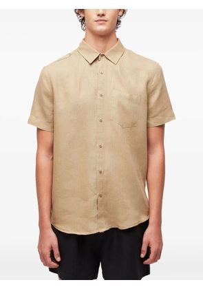 Osklen linen short-sleeve shirt - Brown