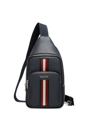 Bally ribbon-detail leather sling bag - Blue