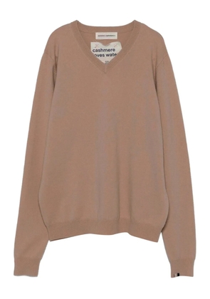 extreme cashmere V-neck long-sleeve sweater - Brown