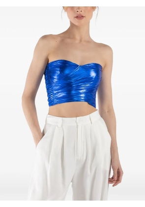 Forte Forte gathered strapless blouse - Blue