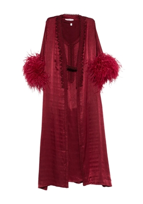 Reem Al Dhaheri embroidered feathered kaftan set