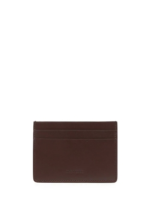 Jil Sander debossed-logo leather cardholder - Brown