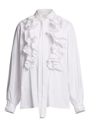 Elie Saab ruffled poplin shirt - White