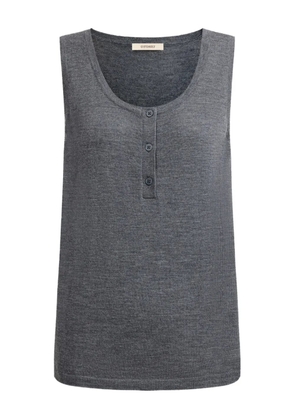 12 STOREEZ button-placket sleeveless vest - Grey