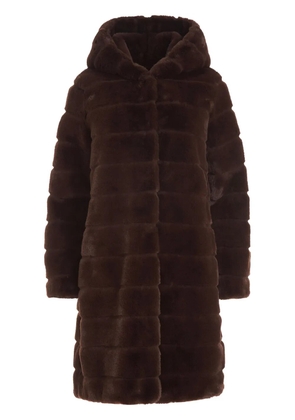 Apparis faux-fur hooded coat - Brown