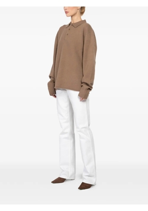 extreme cashmere Marylebone buttoned polo top - Brown