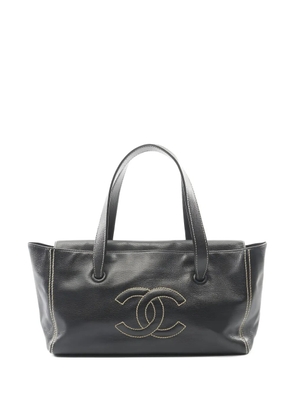CHANEL Pre-Owned 2004-2005 coco mark leather tote bag - Black