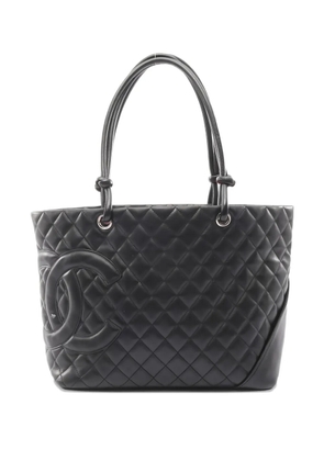 CHANEL Pre-Owned 2004-2005 large Cambon quilted tote bag - Black