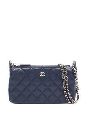 CHANEL Pre-Owned 2021s matelassé chain-strap shoulder bag - Blue