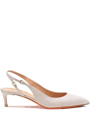 Santoni 45mm mid-heel suede pumps - Neutrals