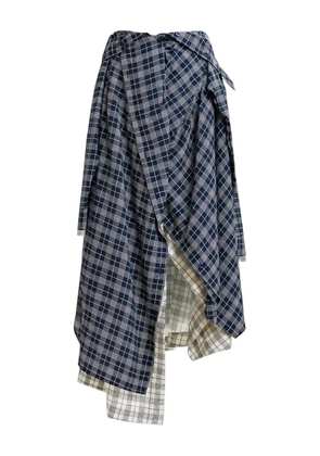 Essentiel Antwerp asymmetric plaid skirt - Blue