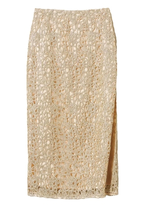 TWINSET woven midi skirt - Gold