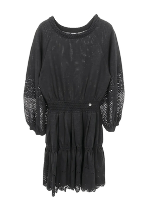 CHANEL Pre-Owned 1986-1988 lace-trim dress - Grey