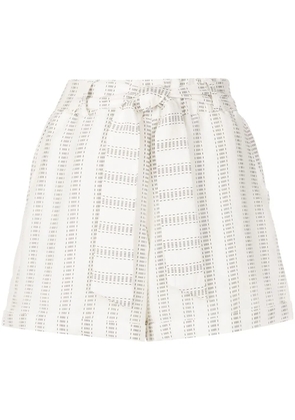 Amir Slama stripe-print tie-waist shorts - White