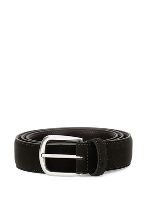 ALBERTO LUTI square-buckle suede belt - Brown