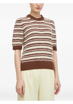 SAMSOE SAMSOE striped short-sleeve top - Brown