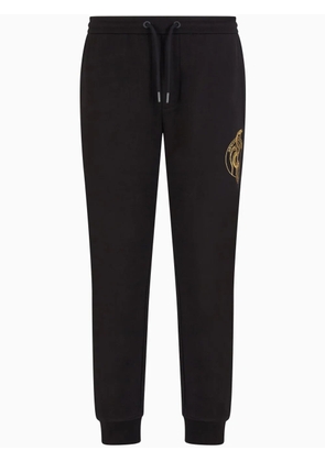 Armani Exchange logo-embroidered cotton track pants - Black