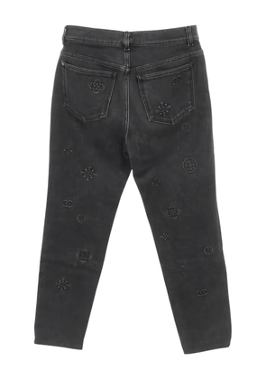 CHANEL Pre-Owned 2021s embossed-logo trousers - Black