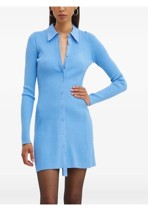 MOSCHINO JEANS ribbed buttoned mini dress - Blue