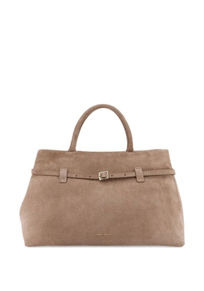 Manu Atelier Le Cambon 35 buckle-fastening suede handbag - Neutrals