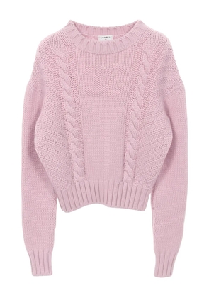 CHANEL Pre-Owned 1986-1988 cable-knit crew-neck sweater - Pink