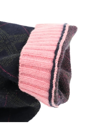 CHANEL Pre-Owned 1986-1988 emblem check-pattern knit dress - Blue