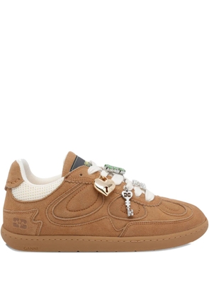 GANNI round-toe charm sneakers - Brown