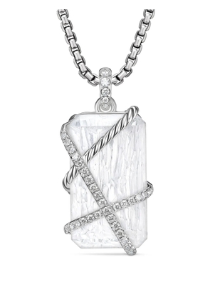 David Yurman sterling silver Cable Wrap diamond amulet (45mm) - White