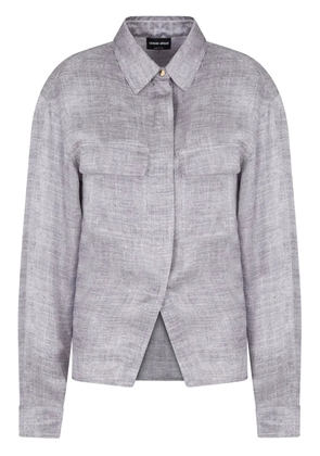 Giorgio Armani asymmetric button-placket shirt - Grey