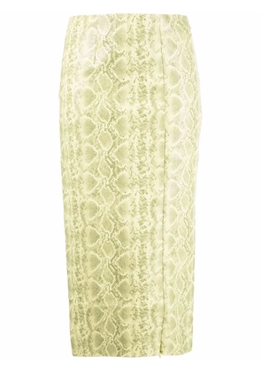 ROTATE BIRGER CHRISTENSEN snakeskin-print skirt - Yellow