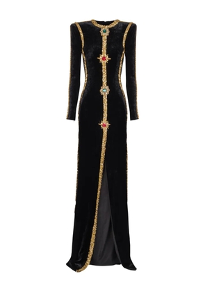 Balmain embellished velvet maxi dress - Black