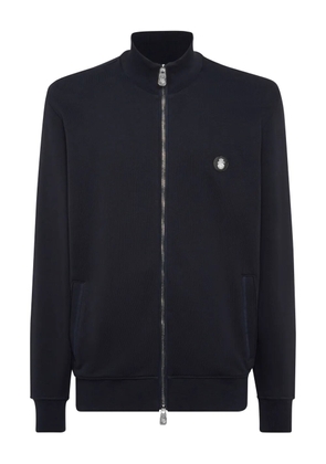 Billionaire full-zip logo-plaque sweatshirt - Blue