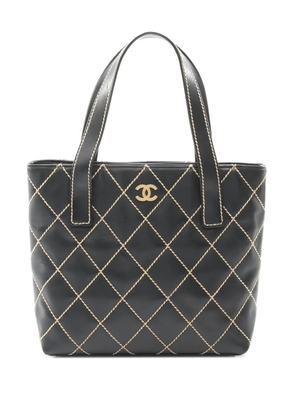 CHANEL Pre-Owned 2003-2004 stitch leather tote bag - Black