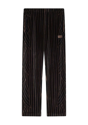 Kenzo leaf stripe velvet track trousers - Black