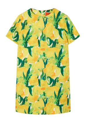 La DoubleJ Swing lemon-print shift mini dress - Yellow