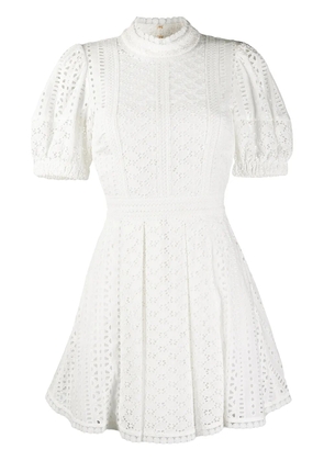 Self-Portrait broderie cotton mini dress - White