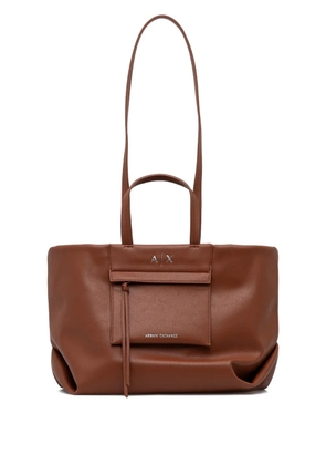 Armani Exchange logo-detail shoulder bag - Brown