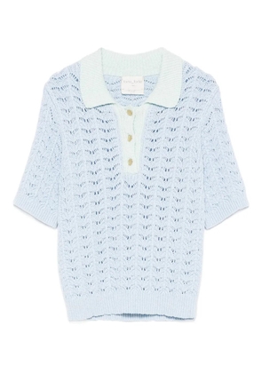 Forte Forte crochet-knit polo top - Blue