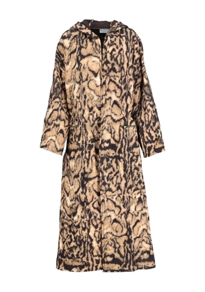 Gianfranco Ferré Pre-Owned quilted leopard-print coat - Neutrals