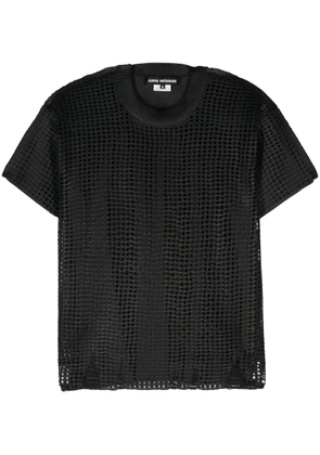 Junya Watanabe panelled open-knit top - Black