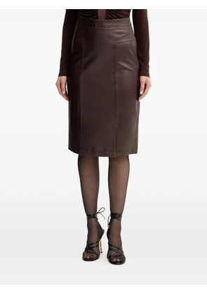 Herve Leger paneled midi skirt - Brown