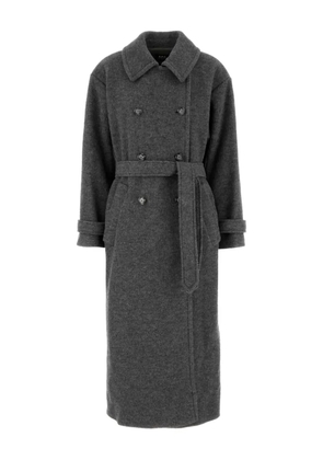 A.P.C. belted double-breasted wool coat - Grey