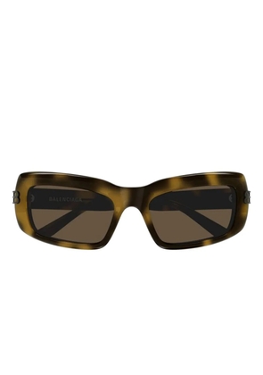 Balenciaga rectangle-frame logo-detail sunglasses - Brown