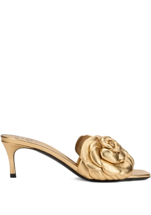 Valentino Garavani flower heeled sandals - Gold