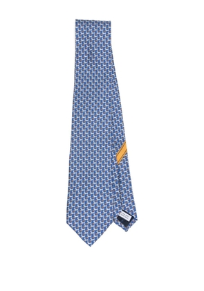 Ferragamo printed silk tie - Blue