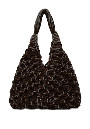 Hibourama Vannifique crystal-embellished shoulder bag - Brown